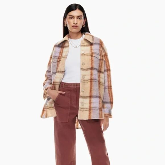 Aritzia Jackets & Blazers - Aritzia Wilfred Free Ganna Wool Plaid Shirt Jacket S